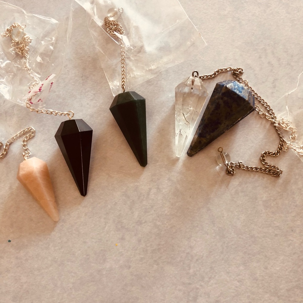 Set of 5 New Pendulums-Natural Stones